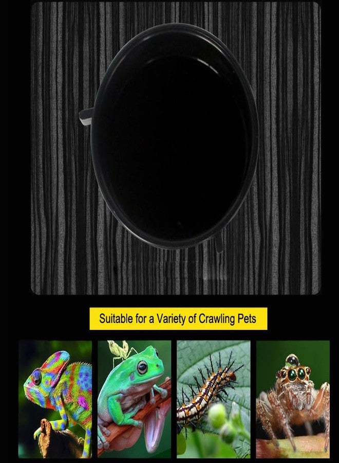 SquEqu 5 Pack Crested Gecko Food and Water Bowl Reptile Feeding Dish Gecko Feeder Reptile Food Dish Bowl for Lizard Bearded Dragon Tortoise Reptiles Tank Lounge Composite Habitat Leopard - Image 4